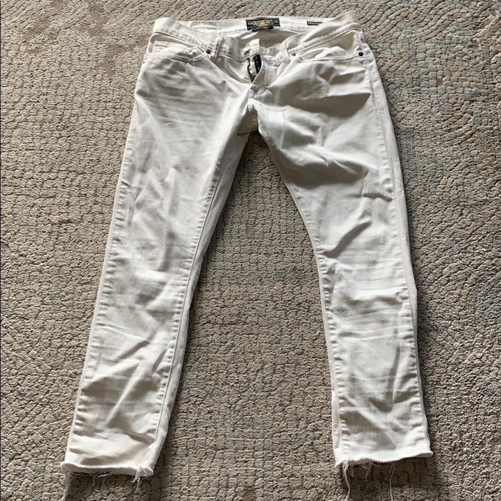 White Lucky Ankle Crop Jeans, 6